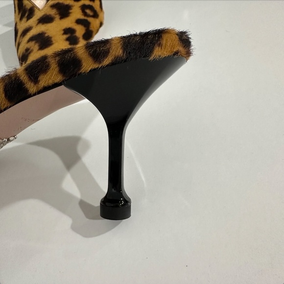 Prada Leopard Pony Hair Pointed Toe Mules Size 39 - Picture 11 of 11